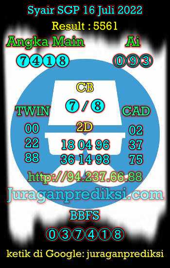 Prediksi SGP 16 Juli 2022, Forum Syair Sgp, Kode Syair Sgp hari ini, Forum Syair Singapore, Prediksi Singapore Sabtu 16 7 2022, Syair Singapore Sabtu 16 juli 2022.