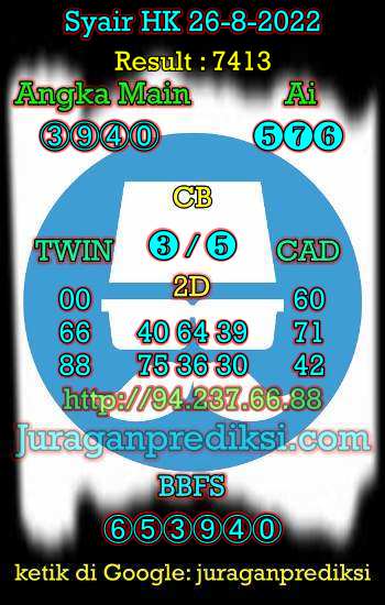 Prediksi Hk 26 Agustus 2022 hari ini dari Forum Syair hk adalah Prediksi Hongkong 26 8 2022 dan syair hongkong hari ini