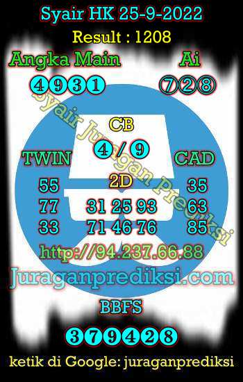 Prediksi Hk 25 September 2022 hari ini dari Forum Syair hk adalah Prediksi Hongkong 25 9 2022 dan syair hongkong hari ini. Kode Syair Hk hari ini merupakan syair hk Minggu 25 September 2022.