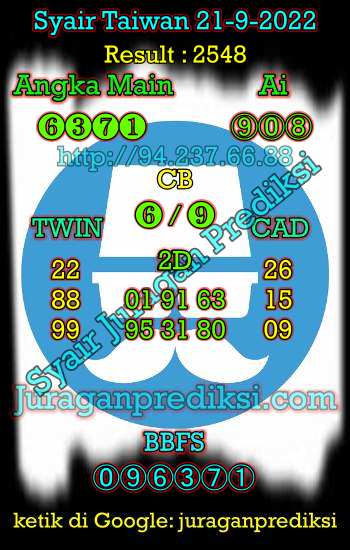 Prediksi Taiwan 21 September 2022 adalah prediksi taiwan dan juga Syair taiwan hari ini Rabu 21 9 2022 yang merupakan angka keluar togel taiwan malam hari ini. Sedangkan toto jitu taiwan dan taiwan lottery merupakan angka jitu dari kode syair taiwan malam ini.