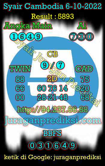 Prediksi Syair Cambodia 6 Oktober 2022 hari ini kami ambil dari Syair cambodia 6 10 2022