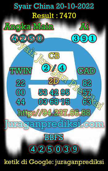 Prediksi Syair China 20 Oktober 2022 dan Kode Syair China hari ini adalah Bocoran China serta Prediksi china akurat Kamis 20-10-2022