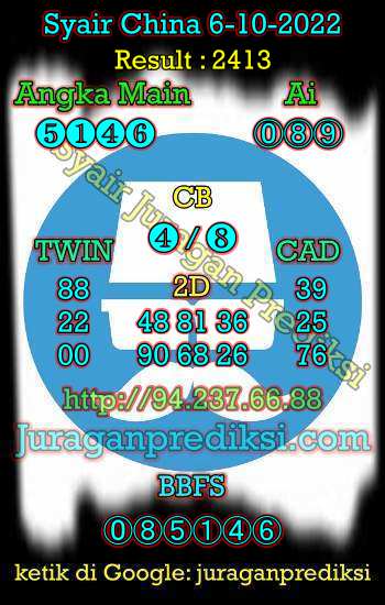 Prediksi Syair China 6 Oktober 2022 dan Kode Syair China hari ini adalah Bocoran China serta Prediksi china akurat Kamis 6-10-2022